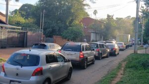 San Lorenzo: tráfico congestionado por obras de asfaltado en avenida Mariscal López