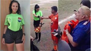 (VIDEO) ¡Modelo arbitro causó roncha entre doñas de peloteros!