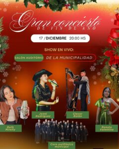 Municipalidad de Pedro Juan Caballero invita a gran concierto de fin de año este miércoles
