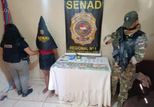 SENAD detiene a una mujer por posesión de drogas en Pedro Juan Caballero